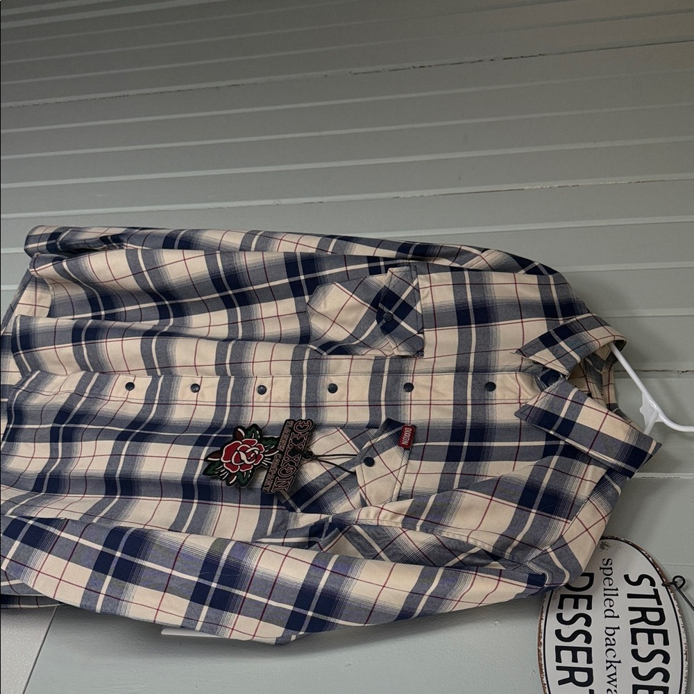 DIXXON Blue and Cream Plaid Button Down Shirt “ the passion”